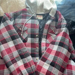 Wrangler Red Plaid Jacket with Hood